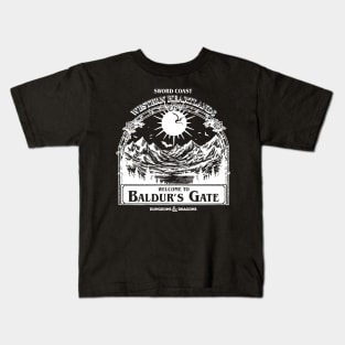 Welcome to Baldur's gate Black and White V2 Kids T-Shirt